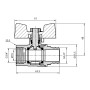 Кран кульовий Thermo Alliance Standart 3/4" ВЗ для газу (метелик) SD607NG20PN40