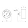 Манометр Thermo Alliance Standart 6 бар 1/4" , заднє підмикання SD1716B