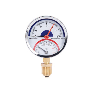 Термоманометр Thermo Alliance Standart 80 мм 1/2", нижнє підмикання SD1726B