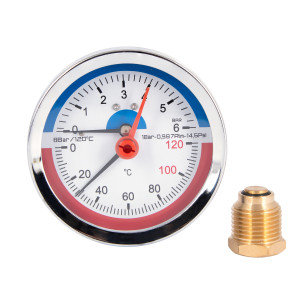 Термоманометр Thermo Alliance Standart 80 мм 1/2", заднє підмикання SD1736B