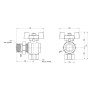 Кран кульовий "Американка" Thermo Alliance Standart 1/2" ВЗ кутовий SD222NW15PN40