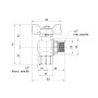 Кран кульовий Thermo Alliance Forte 1/2" ВЗ для води угловой (метелик) SF267W15