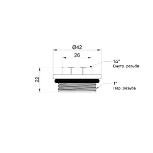 Футорка для колектора Thermo Alliance Standart 1"х1/2" ВЗ SD35415