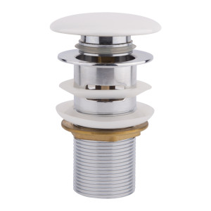 Донний клапан для раковини Qtap F0081 70х70х110 мм White з переливом