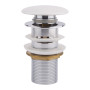 Донний клапан для раковини Qtap F0081 70х70х110 мм White з переливом