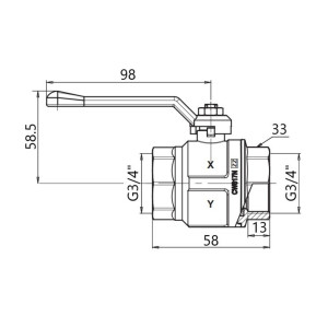 Кран кульовий Icma 3/4" прямий №350