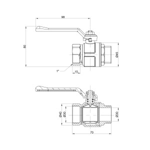 Кран кульовий Icma 1" прямий №350