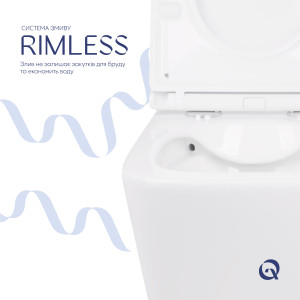 Унітаз підвісний Qtap Tern безобідковий з сідінням Soft-close QT1733052ERW