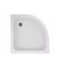 Душова кабіна Latwa SC80x80.SAT.MID.FR полукругла, скло Frost 4 мм + Душовий піддон KAPIELKA ST80x80x26, з панеллю Lidz