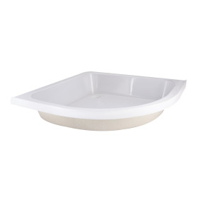 Душова кабіна Latwa SC90x90.SAT.MID.FR полукругла, скло Frost 4 мм + Душовий піддон KAPIELKA ST90x90x26, з панеллю Lidz