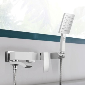 Змішувач для ванни Qtap Swan Cascada з поворотним виливом (з душовим гарнітуром) QTSWA260CRM45565 Chrome