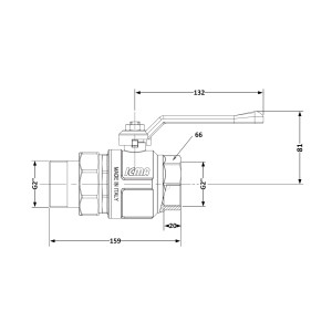 Кран кульовий "Американка" Icma 2″ (PN40) прямий №347
