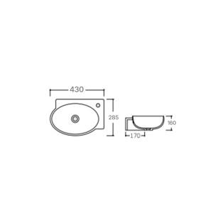 Раковина Qtap Leo 430x285x160 White QT11111008RW