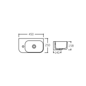 Раковина Qtap Tern 450х250х158 White QT1711H02LW