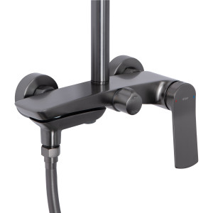 Душова система універсальна Qtap Slavonice на три споживача (з виливом) QTSLA111GMB45910 Gunmetal Black PVD