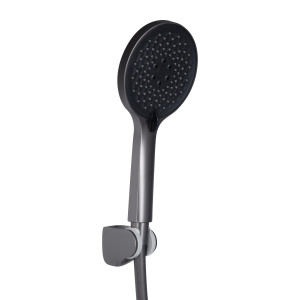 Змішувач для ванни Qtap Vlasta New (з душовим гарнітуром) QTVLA259GMB45643 Gunmetal Black PVD