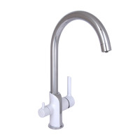 Змішувач для кухні Qtap Grand з підключенням для питної води QTGRA362CRW45668 Chrome/White
