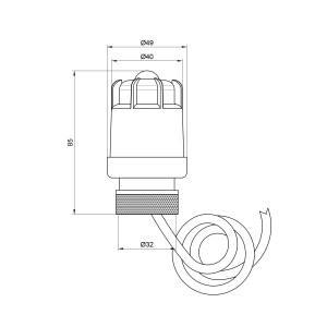 Термоголовка Thermo Alliance Standart М30х1,5 (20-50℃) с выносным датчиком TAS34150