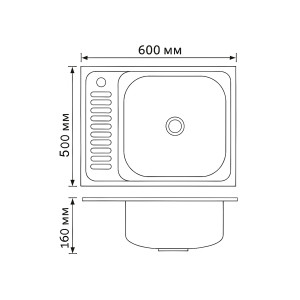 Кухонна мийка Brinex 6050-R 0,6 мм Satin (BRIN6050RSAT06)