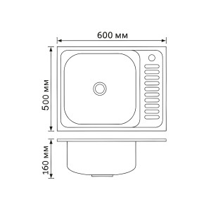 Кухонна мийка Brinex 6050-L 0,6 мм Satin (BRIN6050LSAT06)