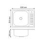 Кухонна мийка Brinex 6050-L 0,6 мм Satin (BRIN6050LSAT06)