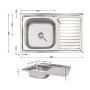 Кухонна мийка Brinex 5080-L 0,6 мм Satin (BRIN5080LSAT06)