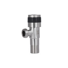 Кран угловой Thermo Alliance Standart 1/2"НН нерж., с керам. буксой TAS345W1515SS