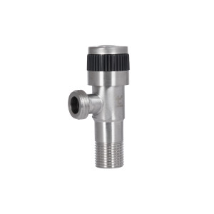Кран угловой Thermo Alliance Standart 1/2"НН нерж., с керам. буксой TAS345W1515SS