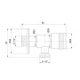 Кран угловой Thermo Alliance Standart 1/2"НН нерж., с керам. буксой TAS345W1515SS