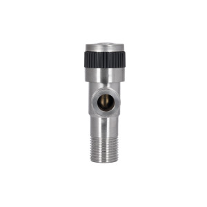 Кран угловой Thermo Alliance Standart 1/2"НН нерж., с керам. буксой TAS345W1515SS