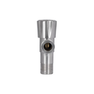 Кран угловой Thermo Alliance Standart 1/2"НН нерж., с керам. буксой TAS347W1515SS