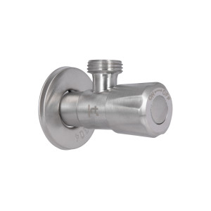 Кран угловой Thermo Alliance Standart 1/2"НН нерж., с керам. буксой TAS347W1515SS
