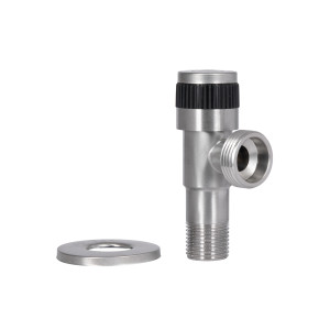 Кран угловой Thermo Alliance Standart 1/2"Нх3/4"Н нерж., с керам. буксой TAS345W1520SS