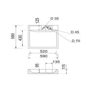Раковина на пральну машину Qtap Arvin 595x595x115 мм, White QTARV2365WHI48575