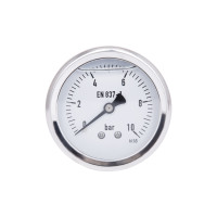 Манометр глицериновый Thermo Alliance Forte d63 мм, 1/4"Н с задним подключением (латунь) 0–10 бар TAF171G10B