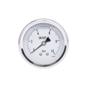 Манометр глицериновый Thermo Alliance Forte d63 мм, 1/4"Н с задним подключением (латунь) 0–10 бар TAF171G10B
