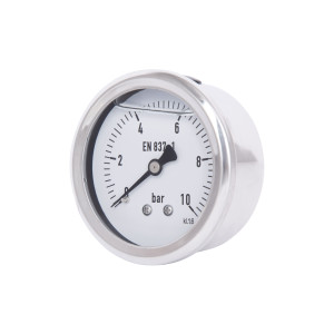 Манометр глицериновый Thermo Alliance Forte d63 мм, 1/4"Н с задним подключением (латунь) 0–10 бар TAF171G10B