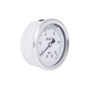 Манометр глицериновый Thermo Alliance Forte d63 мм, 1/4"Н с задним подключением (латунь) 0–10 бар TAF171G10B