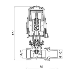 Кран Thermo Alliance Standart RTL прямой 1/2"ВН TAS01615