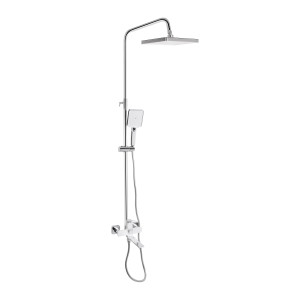 Душова система універсальна Qtap Presto на три споживача (з виливом) QTPRE111CRW45580 Chrome/White