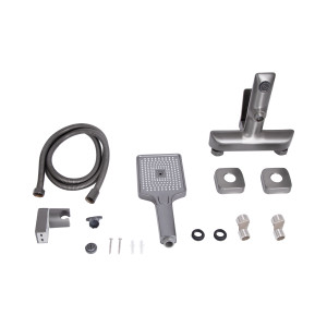 Змішувач для ванни Qtap Presto (з душовим гарнітуром) QTPRE259GRP45584 Graphite