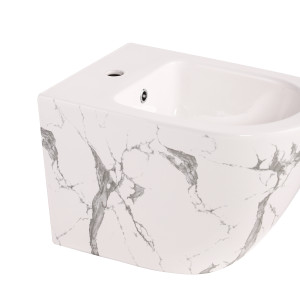 Биде подвесное Qtap Robin 515x370x350 мм, Marble QT13551381GMR