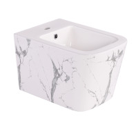 Биде подвесное Qtap Tern 520x350x330 мм, Marble QT17551303GMR