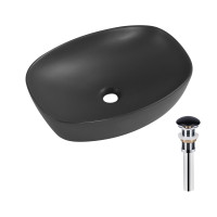 Раковина накладная Qtap Robin 500х380х140 мм, Anthracite, прямоугольная, с донным клапаном QT04116302AN