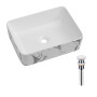Раковина накладна Qtap Tern 480x370x135 мм, Marble, прямокутна, з донним клапаном QT17116069MR