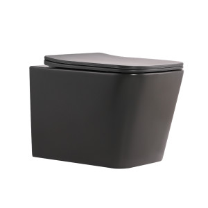 Унитаз подвесной Tern Ultra Quiet 490×365×325 мм, Anthracite, с сиденьем Slim Duroplast / Soft-close / Quick Release QT17332303ASAN Qtap