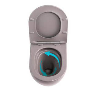 Унитаз подвесной Robin Ultra Quiet 490×365×325 мм, Stone Grey, с сиденьем Slim Duroplast / Soft-close / Quick Release QT13332381АSSG Qtap