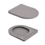 Унитаз подвесной Robin Ultra Quiet 490×365×325 мм, Stone Grey, с сиденьем Slim Duroplast / Soft-close / Quick Release QT13332381АSSG Qtap