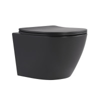 Унітаз підвісний Robin Ultra Quiet 490×365×325 мм, Anthracite, з сидінням Slim Duroplast / Soft-close / Quick Release QT13332381АSAN Qtap