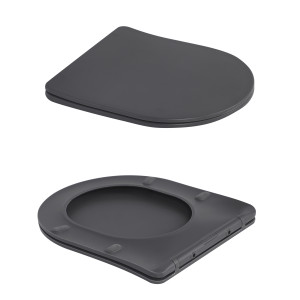 Унитаз подвесной Robin Ultra Quiet 490×365×325 мм, Anthracite, с сиденьем Slim Duroplast / Soft-close / Quick Release QT13332381АSAN Qtap